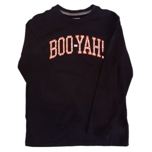 Old Navy Boo-Yah Halloween Tshirt Glow In The Dark Long Sleeve Boys 10 12